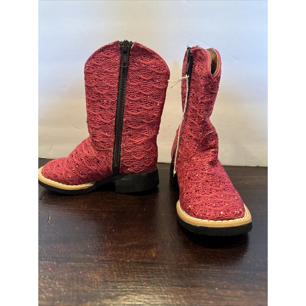 Tanner Mark Pink Sparkly Toddler Western Boots Size‎ 6 See pictures